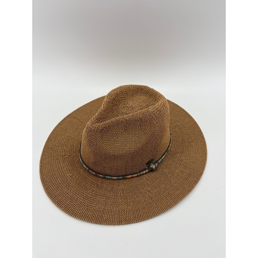 C.C Colored Thread, Beaded Belt, Paper Blend Panama Hat, Womens Size OS
